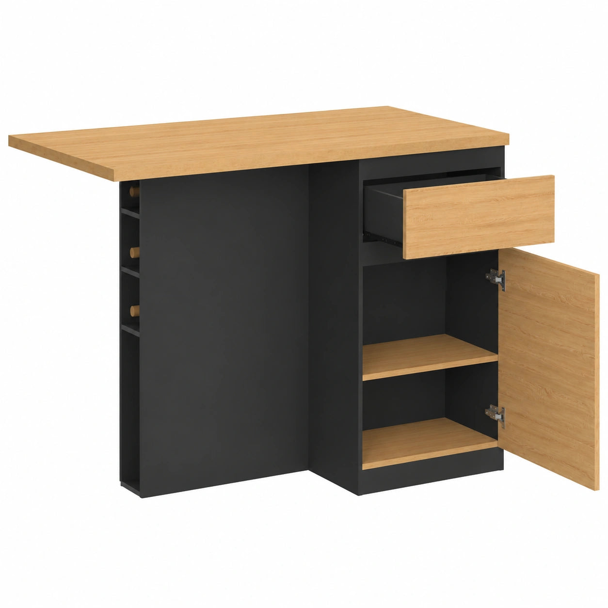 Meuble polyvalent, 4 places, coloris noir, pour les espaces de vie