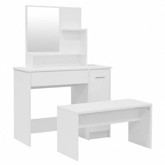 Coiffeuse, 86,5 x 35 x 136 cm, coloris blanc, pour la chambre