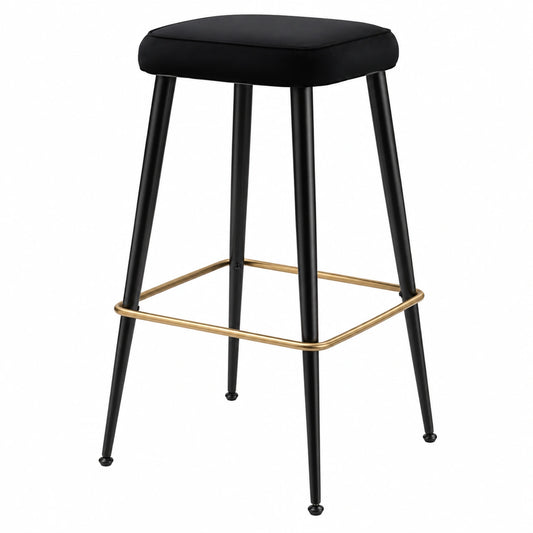 Tabouret, en métal, coloris noir, pour la cuisine ou l’espace repas