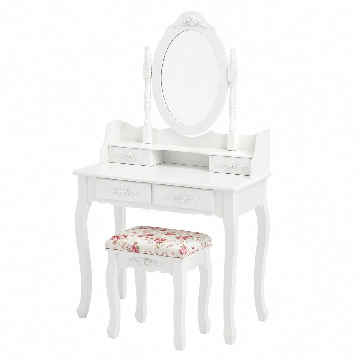 Coiffeuse, avec tiroirs, coloris blanc, pour la chambre