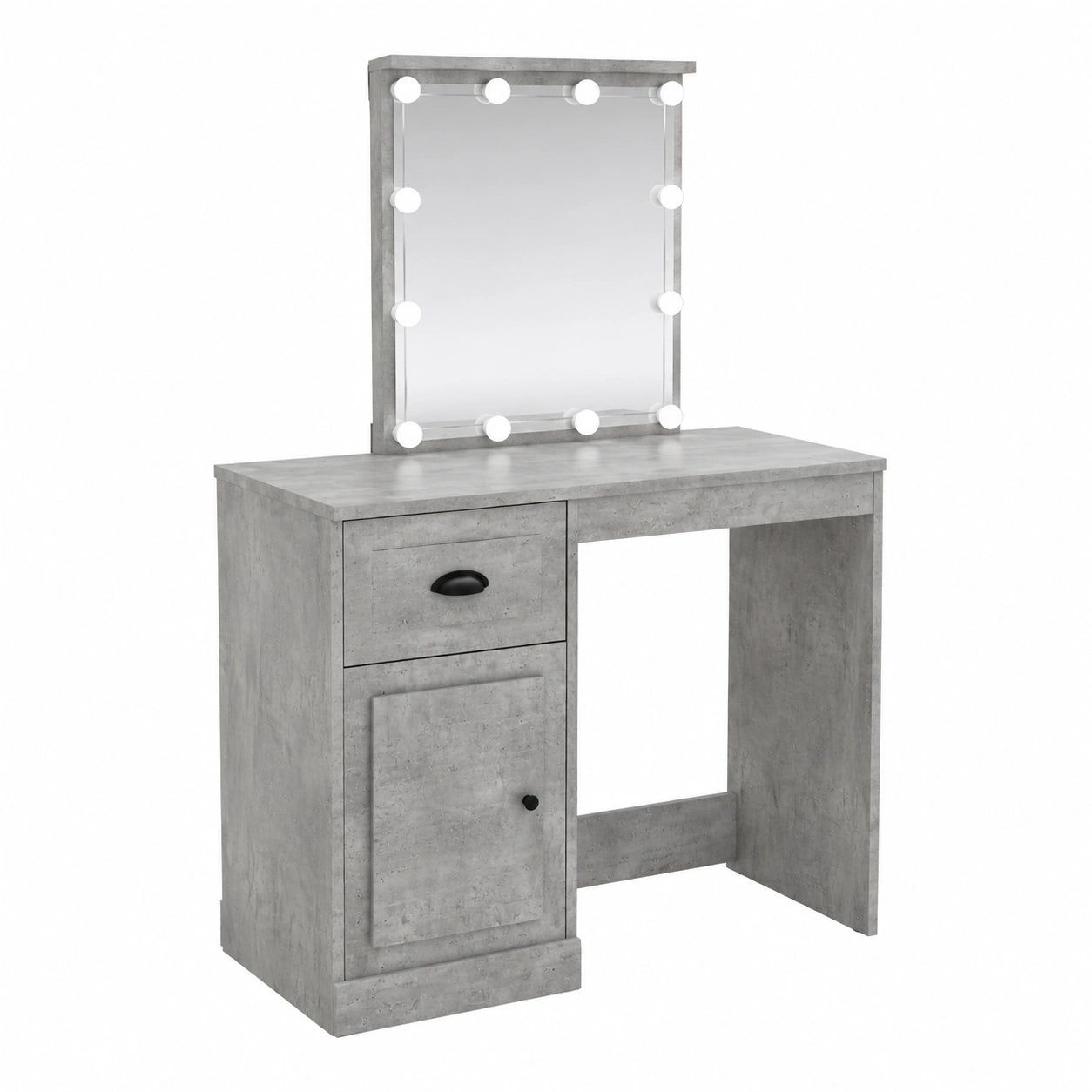 Coiffeuse, coloris gris, 90 x 50 x 132,5 cm, pour la chambre
