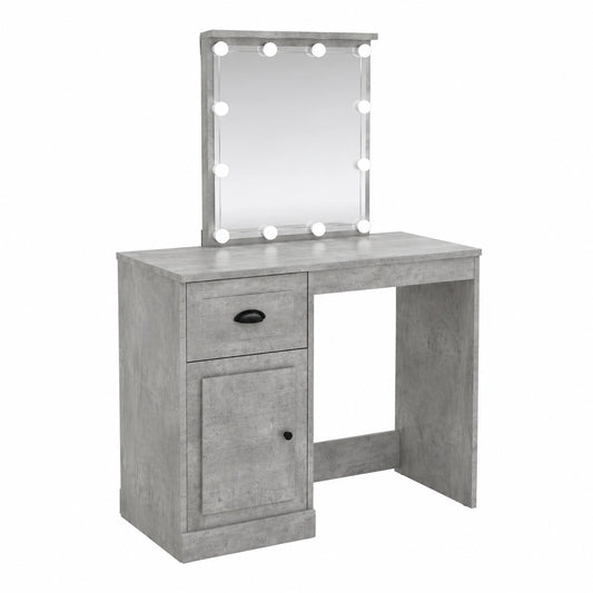 Coiffeuse, coloris gris, 90 x 50 x 132,5 cm, pour la chambre