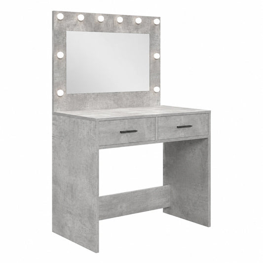 Coiffeuse, avec rangement, avec tiroirs, coloris gris, 78,5 x 41 x 135 cm, pour la chambre