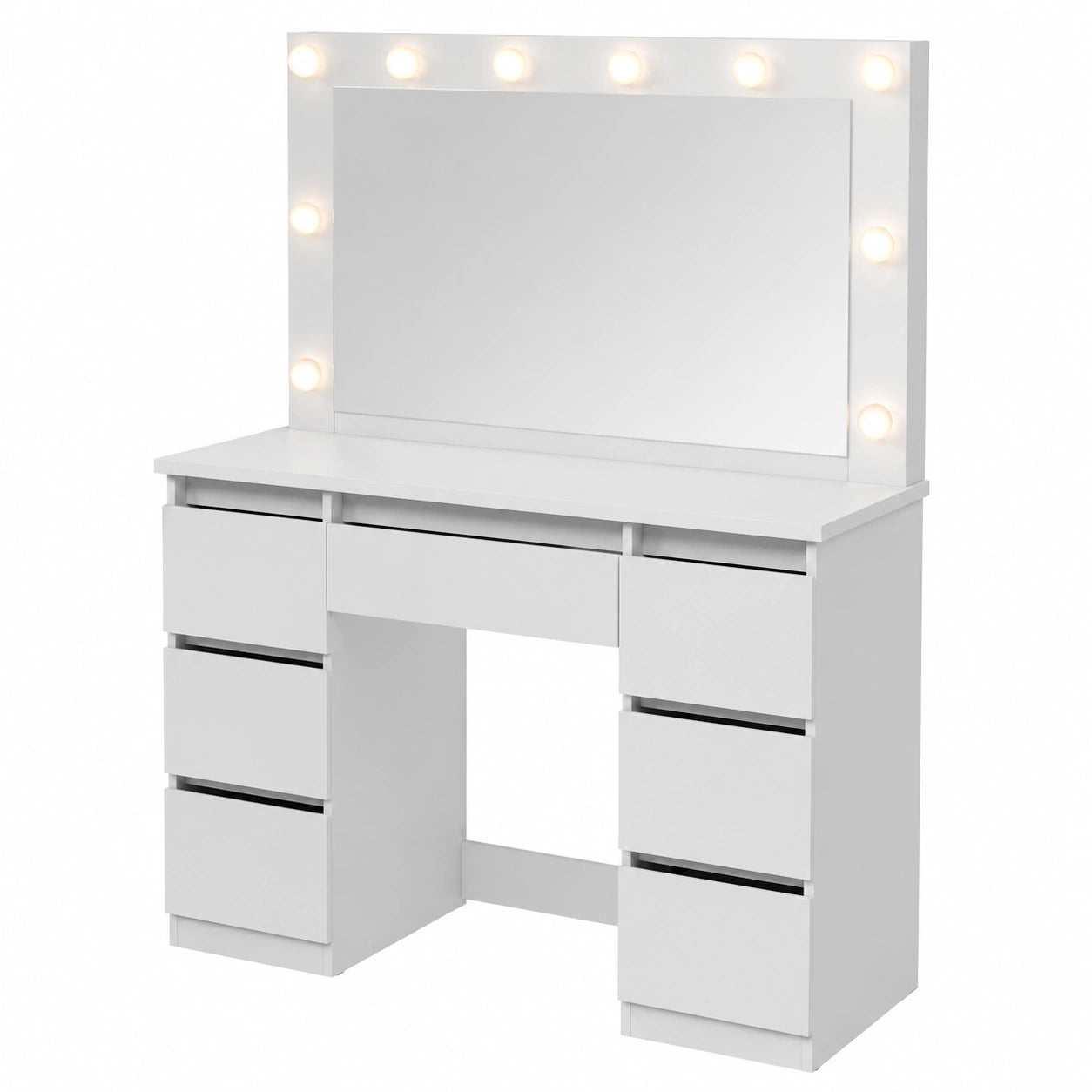 Coiffeuse, avec rangement, avec tiroirs, coloris blanc, pour la chambre