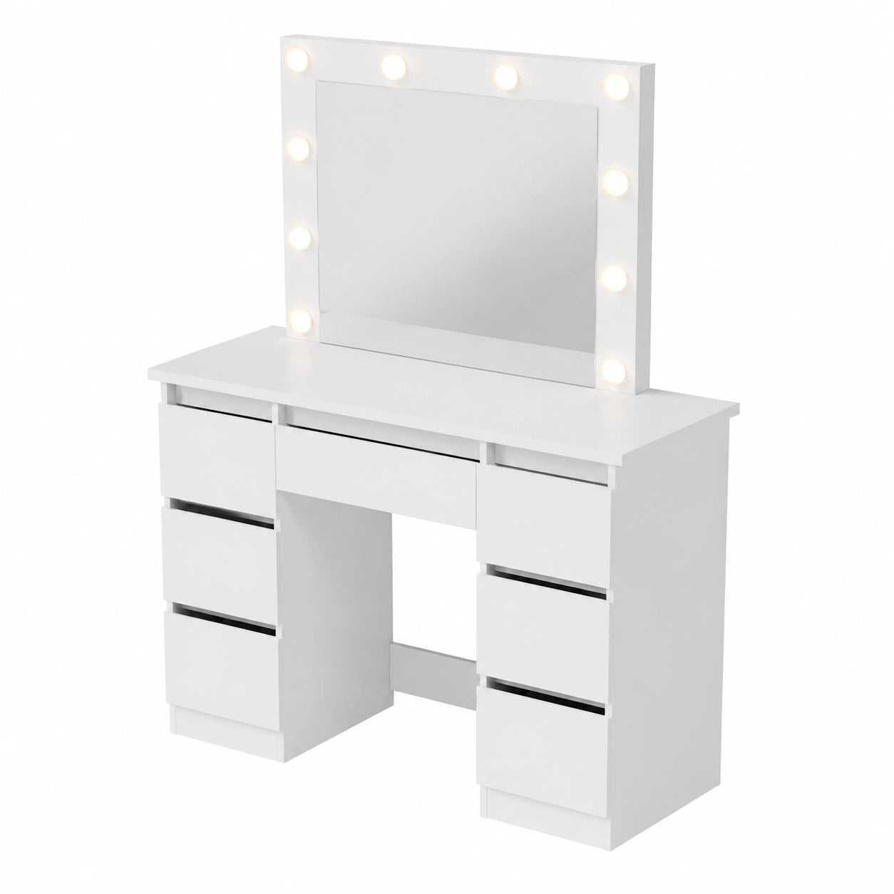 Coiffeuse, avec rangement, avec tiroirs, coloris blanc, pour la chambre