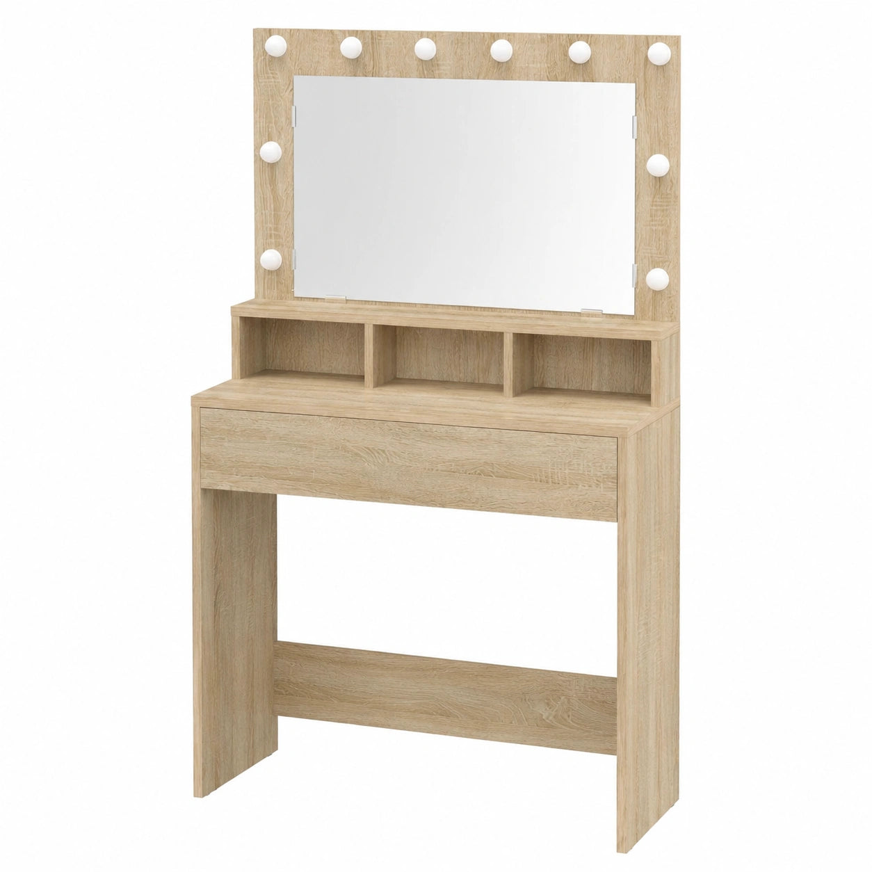 Coiffeuse, en chêne, avec éclairage LED, 79 x 41 x 135 cm, pour la chambre