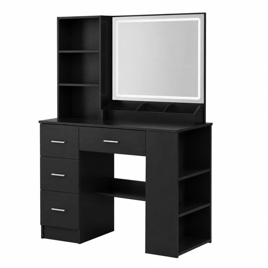Armoire, avec rangement, avec tiroirs, coloris noir, pour la chambre