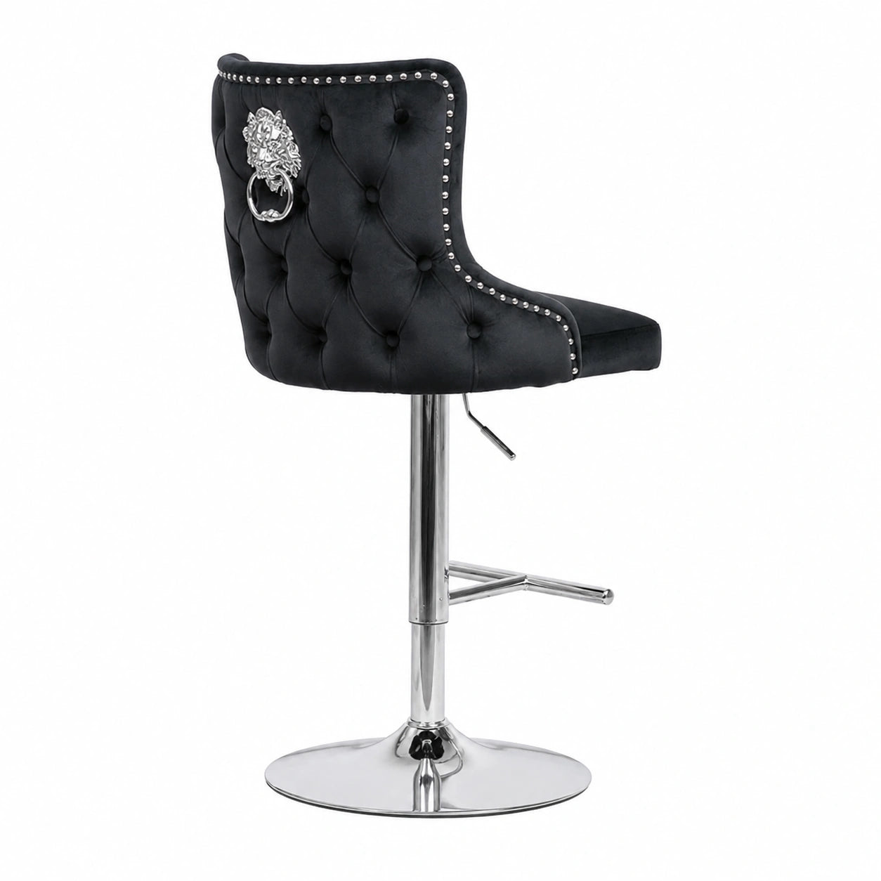 Chaise, réglable, en velours, coloris noir, pour la salle à manger ou la cuisine